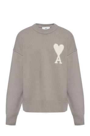 ★【AMI PARIS】★Alexandre Mattiussi Sweatshir.t White★ Ami Alexandre Mattiussi white heart-shaped sweater with logo